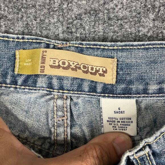 Old Navy Jeans Womens 6 Short Light Wash Distressed Boy-Cut Low Waist Denim - Picture 6 of 9